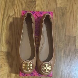 Tory Burch Tan Minnie Ballet Shoes